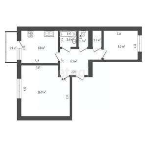 2-к квартира, вторичка, 47м2, 5/5 этаж