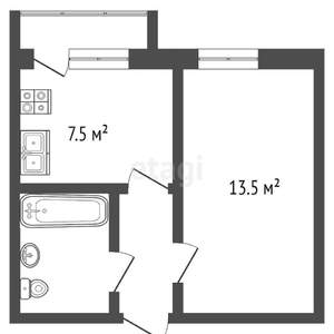1-к квартира, вторичка, 30м2, 8/9 этаж