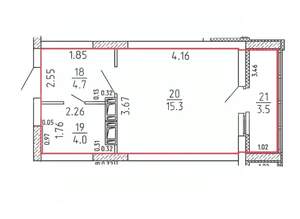 1-к квартира, вторичка, 26м2, 10/16 этаж