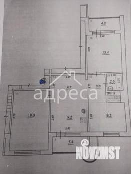 3-к квартира, вторичка, 73м2, 13/13 этаж