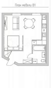 1-к квартира, вторичка, 37м2, 2/3 этаж