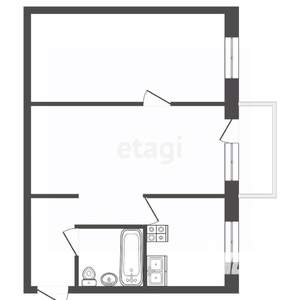2-к квартира, вторичка, 45м2, 2/5 этаж
