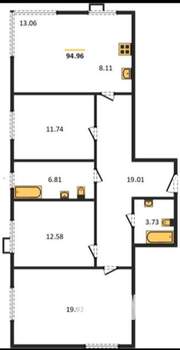 3-к квартира, вторичка, 97м2, 11/16 этаж