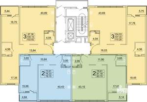2-к квартира, строящийся дом, 84м2, 25/27 этаж