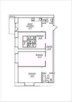 3-к квартира, вторичка, 82м2, 9/17 этаж