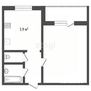 1-к квартира, вторичка, 32м2, 3/3 этаж