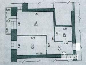 1-к квартира, вторичка, 35м2, 16/16 этаж