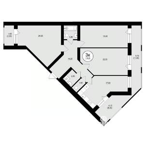3-к квартира, вторичка, 118м2, 2/8 этаж