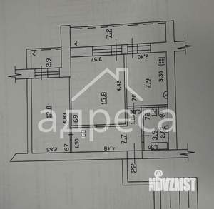 2-к квартира, вторичка, 58м2, 6/9 этаж