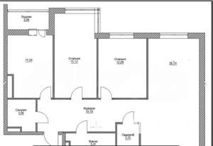 3-к квартира, вторичка, 92м2, 1/24 этаж
