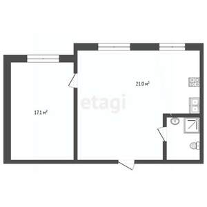 2-к квартира, вторичка, 42м2, 1/3 этаж