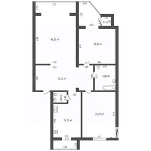 3-к квартира, вторичка, 164м2, 9/10 этаж