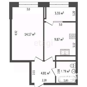 1-к квартира, вторичка, 36м2, 6/19 этаж