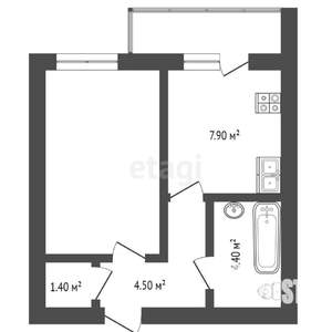 1-к квартира, вторичка, 37м2, 1/9 этаж
