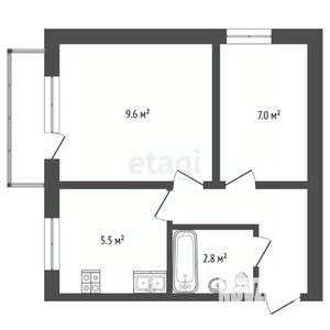 1-к квартира, вторичка, 30м2, 3/5 этаж