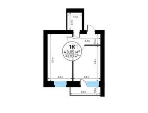 1-к квартира, вторичка, 44м2, 9/18 этаж