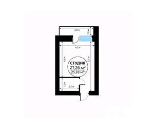 Студия квартира, вторичка, 27м2, 15/18 этаж