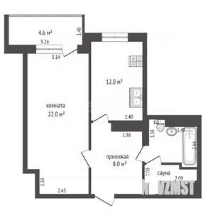 1-к квартира, вторичка, 50м2, 23/23 этаж