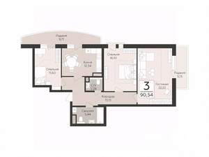 3-к квартира, вторичка, 91м2, 3/17 этаж