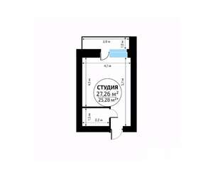 Студия квартира, вторичка, 27м2, 2/18 этаж