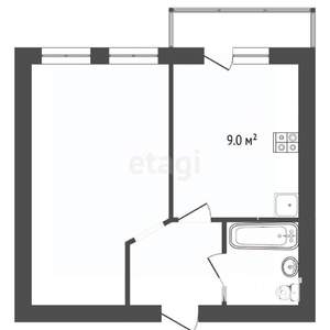 1-к квартира, вторичка, 40м2, 4/12 этаж