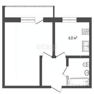 3-к квартира, вторичка, 51м2, 1/5 этаж