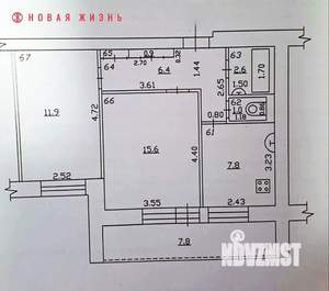 2-к квартира, вторичка, 46м2, 10/10 этаж