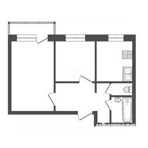 2-к квартира, вторичка, 43м2, 6/9 этаж