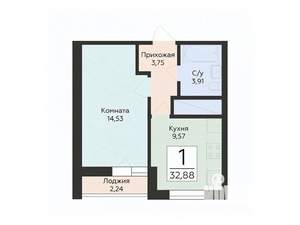 1-к квартира, вторичка, 33м2, 5/24 этаж