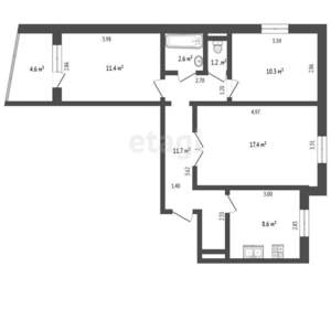 3-к квартира, вторичка, 63м2, 5/9 этаж