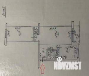 2-к квартира, вторичка, 47м2, 2/5 этаж