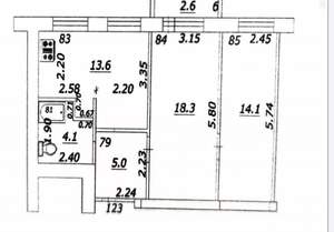 3-к квартира, вторичка, 55м2, 8/9 этаж
