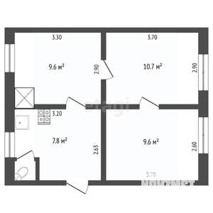 3-к квартира, вторичка, 38м2, 2/3 этаж