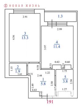1-к квартира, вторичка, 38м2, 20/25 этаж