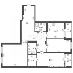 3-к квартира, вторичка, 139м2, 5/16 этаж