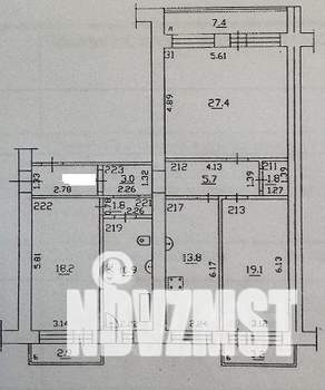 3-к квартира, вторичка, 102м2, 8/9 этаж