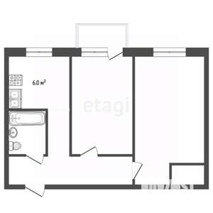 2-к квартира, вторичка, 42м2, 3/5 этаж