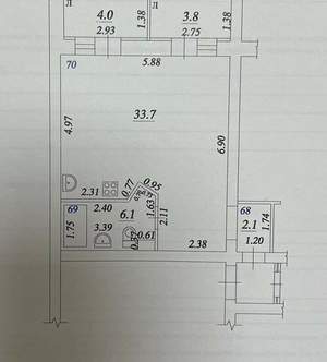 Студия квартира, вторичка, 42м2, 10/16 этаж