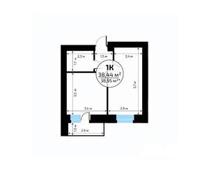 1-к квартира, вторичка, 38м2, 8/18 этаж
