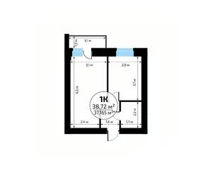 1-к квартира, вторичка, 39м2, 10/18 этаж
