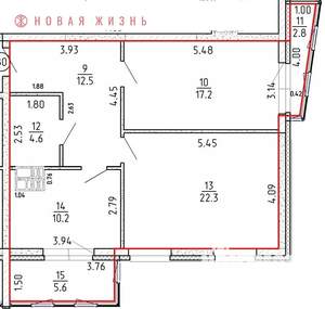 2-к квартира, строящийся дом, 67м2, 15/16 этаж