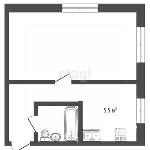 1-к квартира, вторичка, 31м2, 5/5 этаж