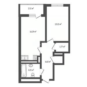 1-к квартира, вторичка, 45м2, 18/26 этаж