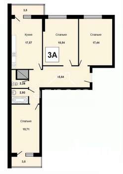 3-к квартира, вторичка, 92м2, 14/25 этаж