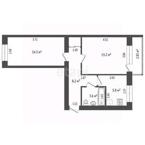2-к квартира, вторичка, 45м2, 2/5 этаж