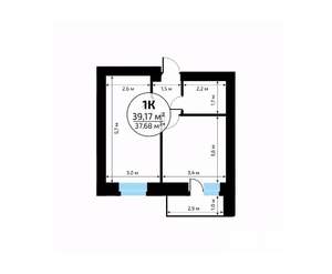 1-к квартира, вторичка, 39м2, 12/18 этаж