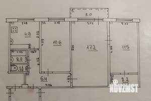3-к квартира, вторичка, 55м2, 3/5 этаж