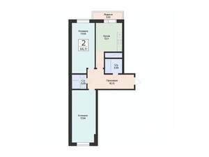 2-к квартира, вторичка, 66м2, 7/24 этаж