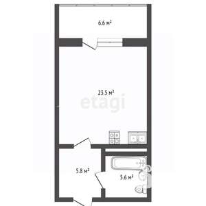 1-к квартира, вторичка, 41м2, 6/23 этаж