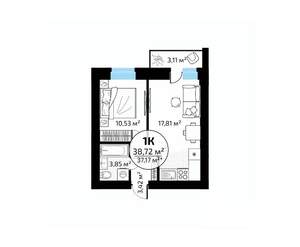 1-к квартира, вторичка, 39м2, 10/18 этаж
